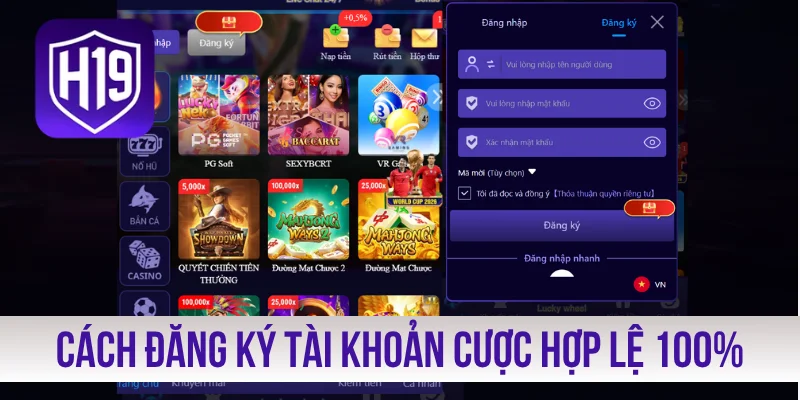 Cách đăng ký tài khoản cược hợp lệ 100%